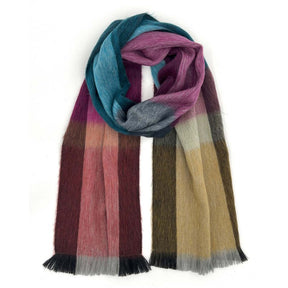 Alpaca Plaid Scarf Rainbow