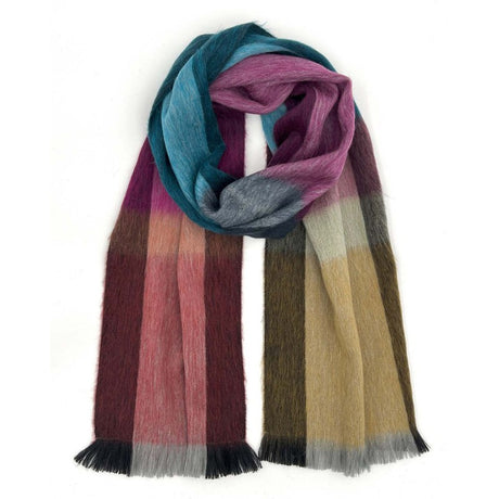 Alpaca Plaid Scarf Rainbow
