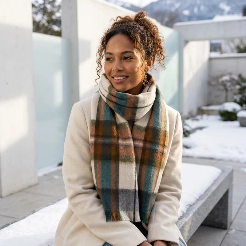 Alpaca Tartan Scarf Aspen