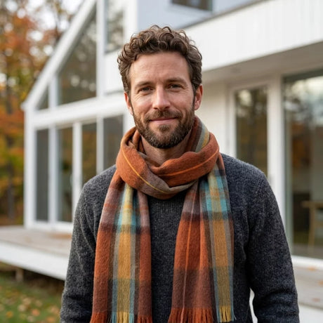 Alpaca Tartan Scarf Autumn