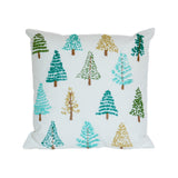 Alpine Trees Pillow White Background
