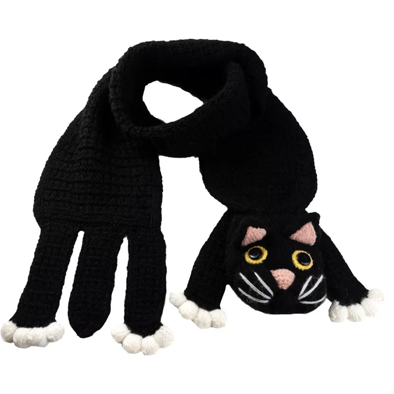 Animal Scarf Black Cat