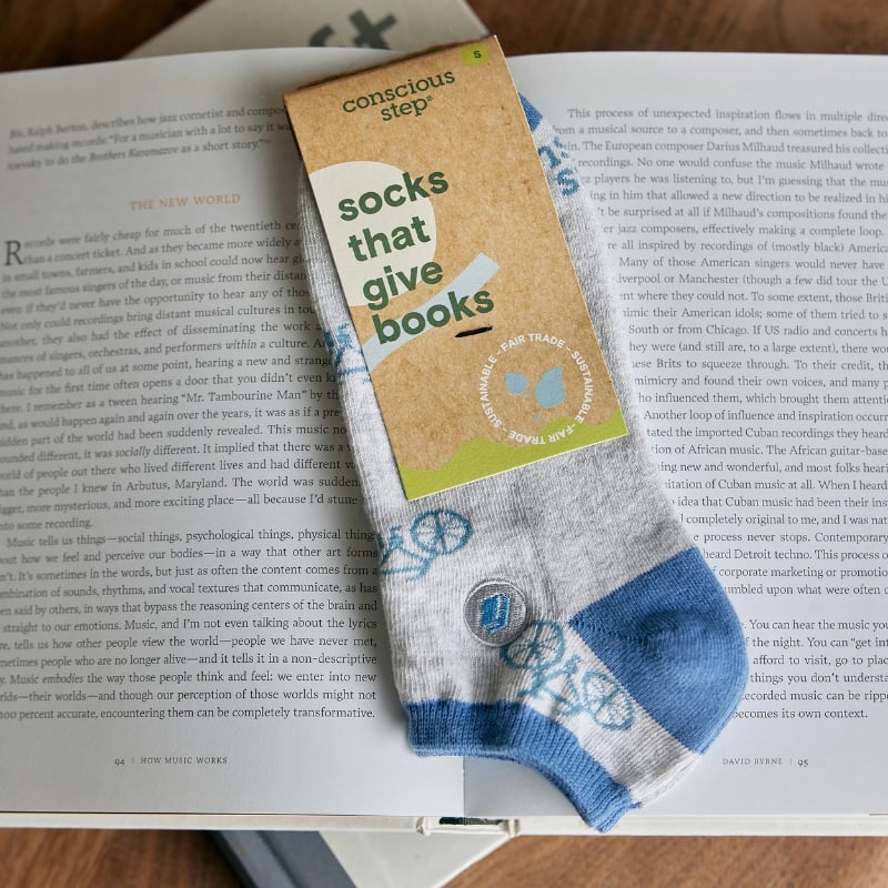 Ankle Socks that Give Books Bicycles