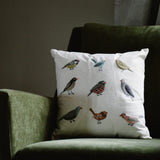 Aviary Birds Cream Pillow Styled