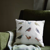 Aviary Cream Pillow Styled with Throw