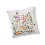 Bees & Blooms Embroidered Pillow
