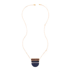 Elegant estate blue necklace from the Faire Collection featuring intricate design and vibrant blue gemstone accents.