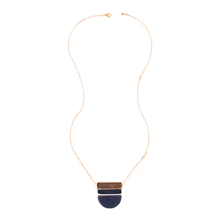 Elegant estate blue necklace from the Faire Collection featuring intricate design and vibrant blue gemstone accents.