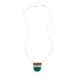 Silver Belgrano Necklace by Faire Collection featuring a sleek midnight-colored pendant on a delicate  chain.