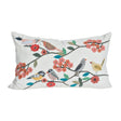 Natural Habitat Bird Flock embroidered pillow with colorful bird designs, 12x20 inches, decorative home accent.