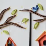 Birdhouse Tree quilling card Close Up