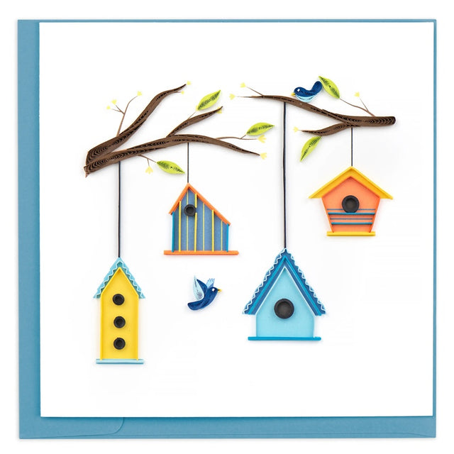 Birdhouse tree quilling card