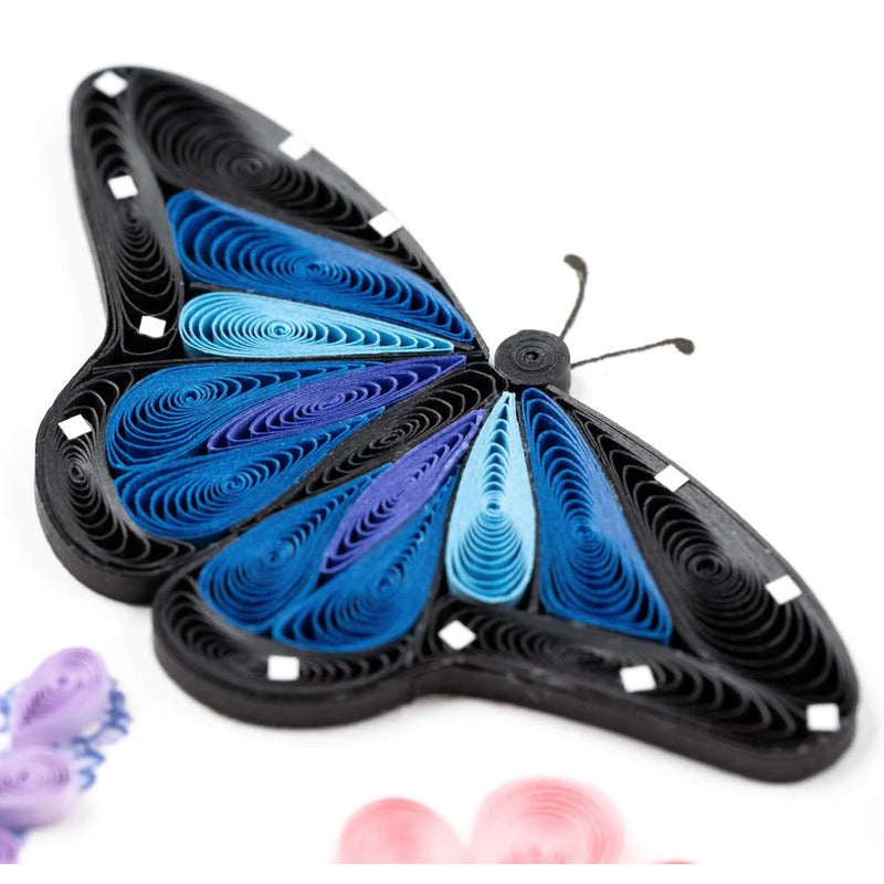 Birthday Flowers & Butterflies Quilling Card 1