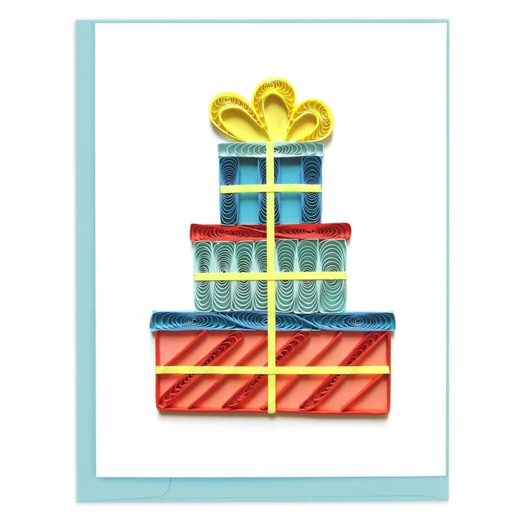 Colorful birthday quilling card with intricate paper designs in a boxed set by Quilling Card, perfect for celebrating special occasions.