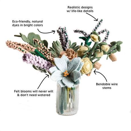 Blooming Perennials Felt Flower Bouquet