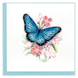 Quilling Card featuring intricate blue butterfly and pink flower paper designs, handcrafted by Quilling Card.