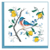 Bluebird with Lemons & Blueberries Quilling Card