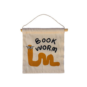 Book Worm Canvas Hang Sign