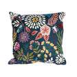 Navy Botanical 18-inch chainstitch pillow featuring floral embroidery on soft fabric.