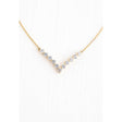 Brilliance V-Bar Chevron Zircon & Gold Necklace