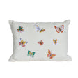 Natural Habitat embroidered pillow featuring colorful butterfly designs, 12x16 inches, with detailed butterfly embroidery on soft fabric.