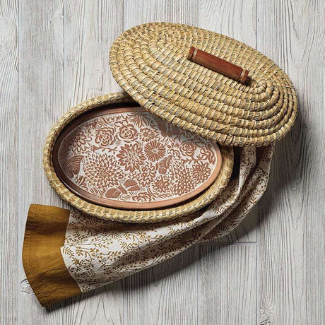 Butterfly Dahlia Lidded Bread Warmer