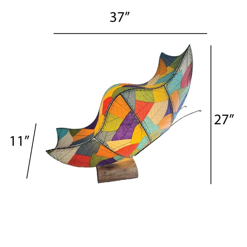 Eangee large butterfly table lamp with colorful multi-colored butterfly design and a sleek base, ideal for accent lighting.