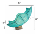 Blue Butterfly Table Lamp by Eangee with intricate butterfly-shaped design and vibrant blue glass shade on a decorative base.