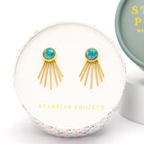 Caroline Emperor Stone Stud & Fringe Earrings 4