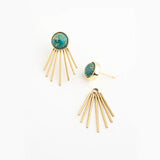 Caroline Emperor Stone Stud & Fringe Earrings