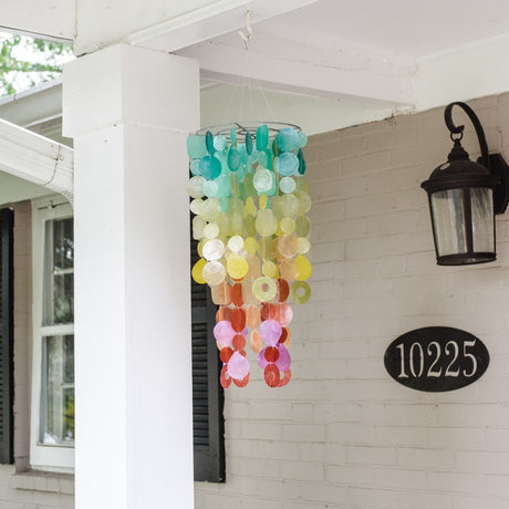 Chandelier Capiz Chimes fiesta styled