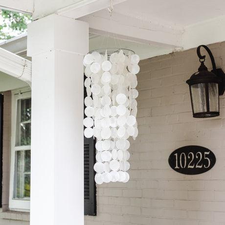 Chandelier Capiz Chimes white styled 1