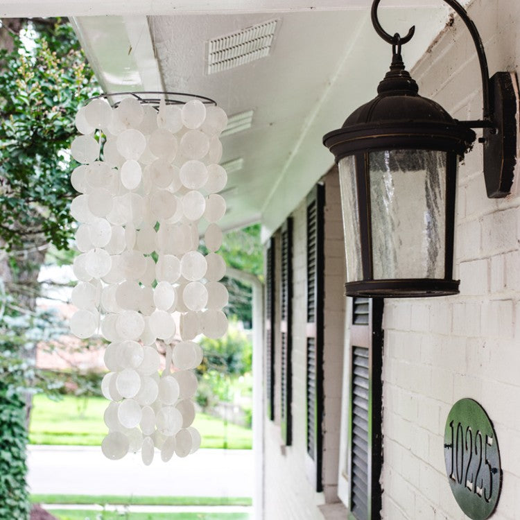 Chandelier Capiz Chimes white styled