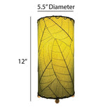 Green Cocoa Leaf Cylinder Table Lamp by Eangee, 12-inch decorative lamp with leaf-inspired design, perfect for ambient lighting.