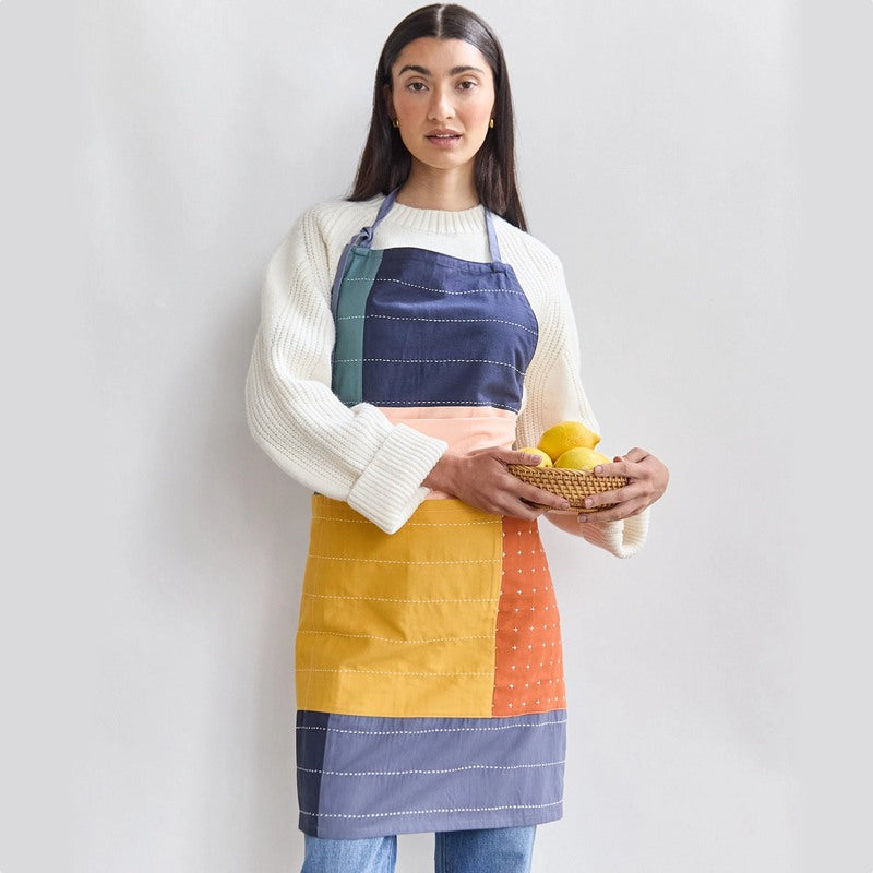 Colorblock Organic Cotton Bib Apron