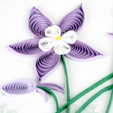 Columbine Flowers Quilling Card detail