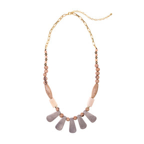 Cordoba Necklace by Faire Collection featuring an elegant gray opal pendant on a delicate chain.