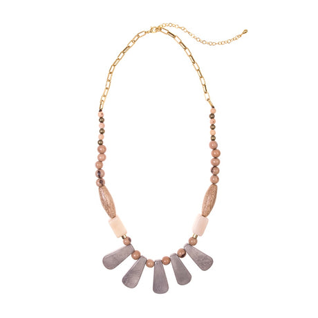 Cordoba Necklace by Faire Collection featuring an elegant gray opal pendant on a delicate chain.