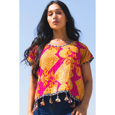 Cotton Kantha Crop Top