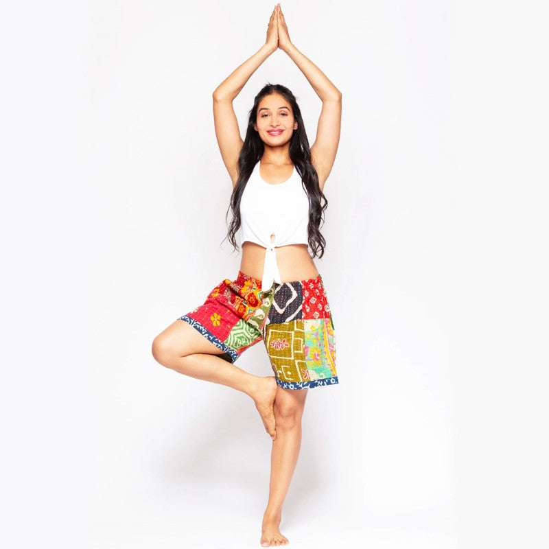 Cotton Kantha Shorts