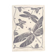 Cotton Tea Towel Butterflies and Dragonflies Eggplant
