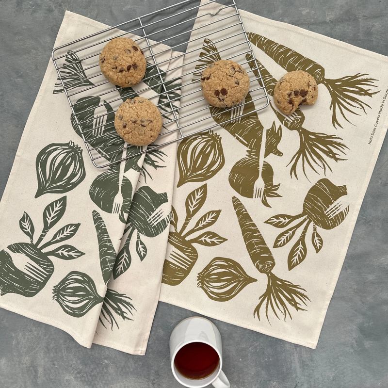 Cotton Tea Towel Farm to Table Olive