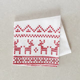 Cotton Tea Towel - Reindeer Sweater Red