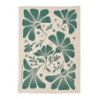 Cotton Tea Towel Retroblooms Bottle Green