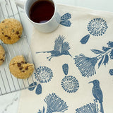 Cotton Tea Towel Sunbird Steel Blue