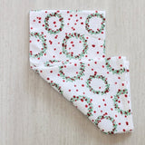 Cotton Tea Towel - Wreath Evergreen & Red