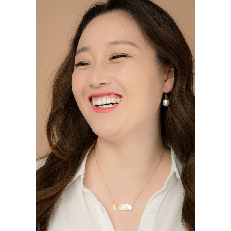 Courage Light and Gold Mother of Pearl Necklace 1