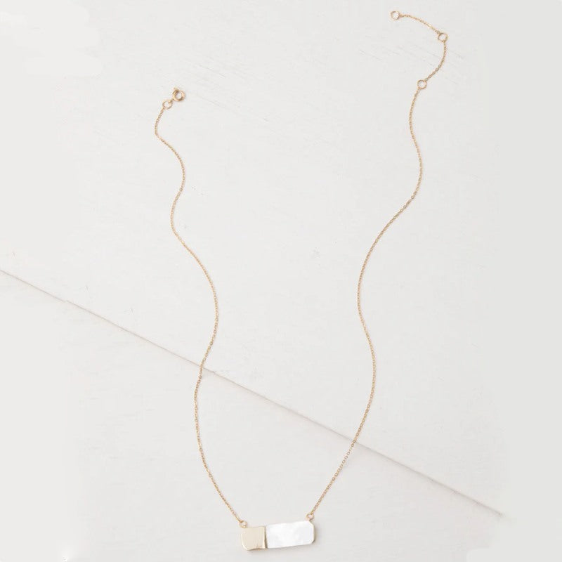 Courage Light and Gold Mother of Pearl Necklace 2