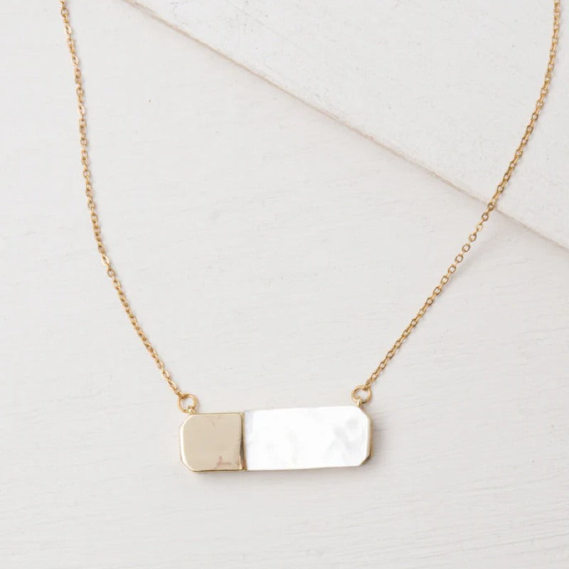 Courage Light and Gold Mother of Pearl Necklace