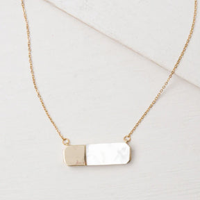 Courage Light and Gold Mother of Pearl Necklace